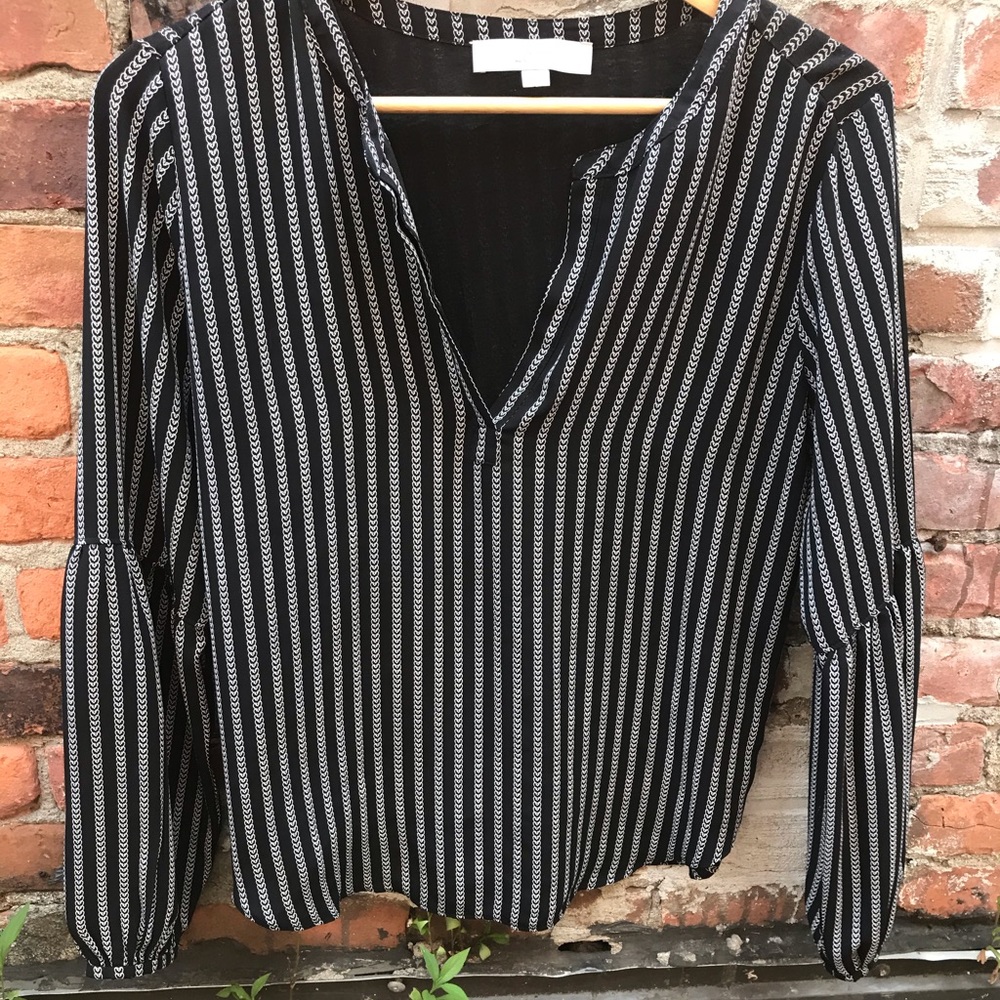 Black and white blouse